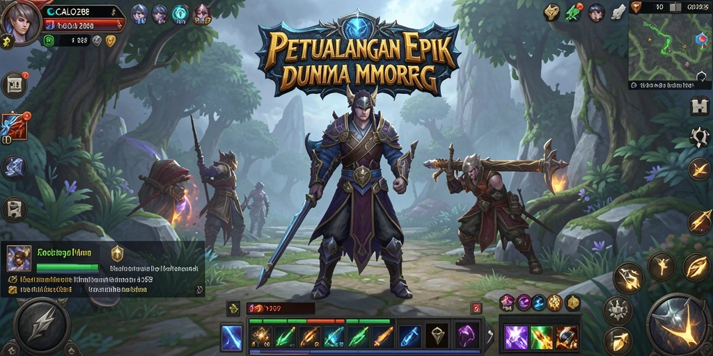 Tangkapan layar menunjukkan aksi seru dalam permainan MMORPG.