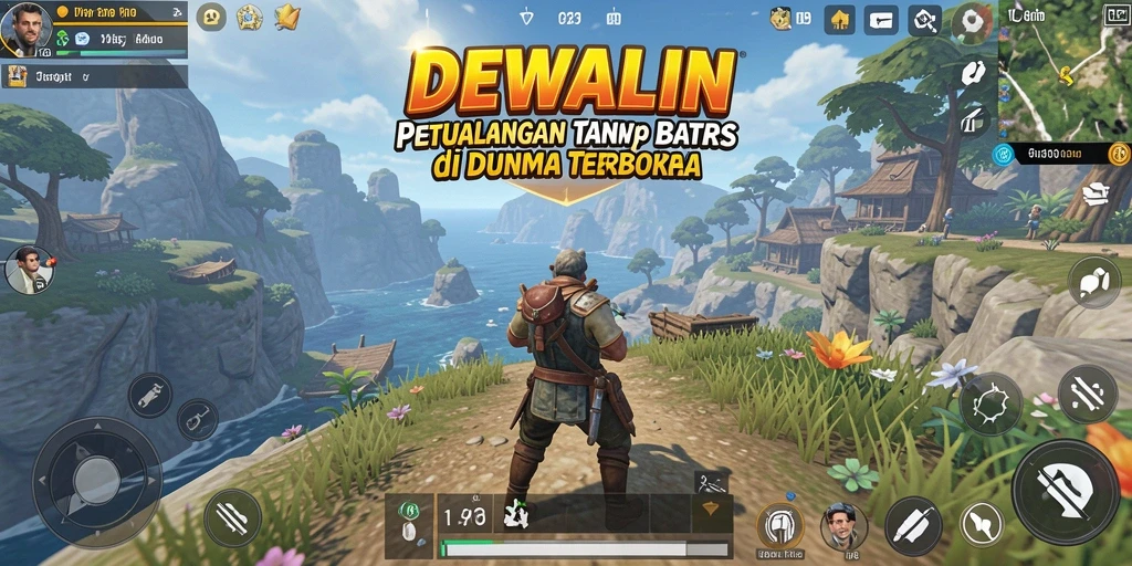 Tampilan gameplay DEWALIN yang menakjubkan dalam dunia terbuka.
