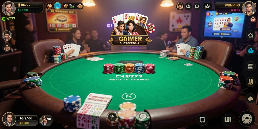 Tampilan gameplay Poker yang seru dan menarik dari aplikasi GN777.