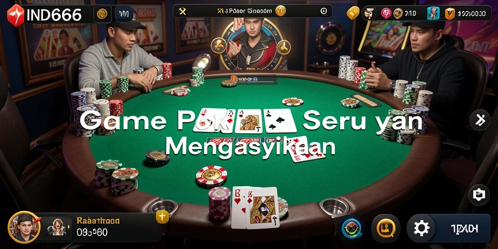Tampilan gameplay poker yang seru dan kompetitif di IND666.
