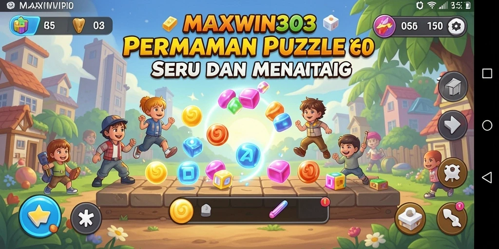 Tangkapan layar gameplay MAXWIN303 dengan berbagai tantangan puzzle.