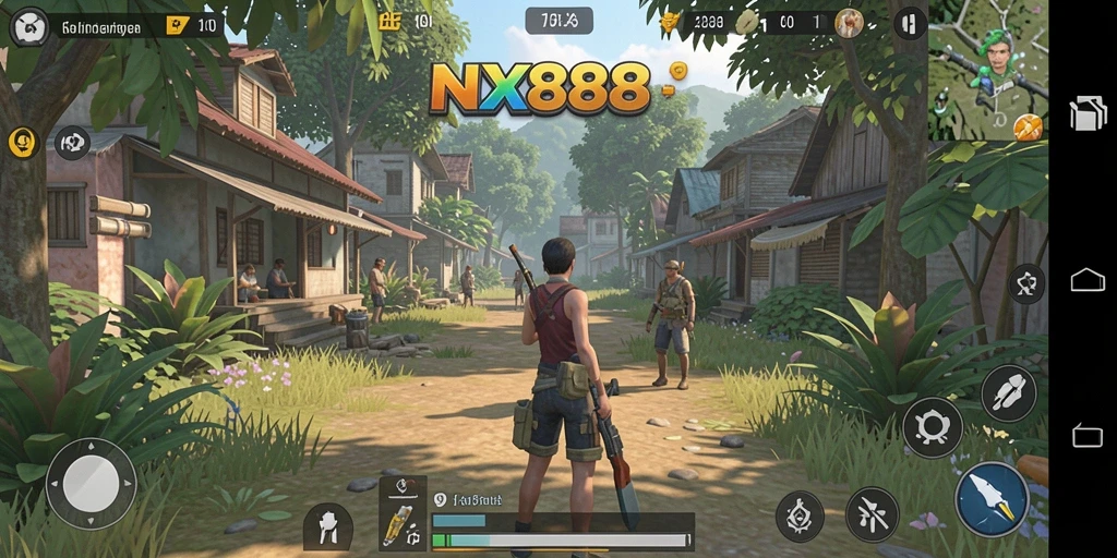 Gameplay NX888 menampilkan interaksi sosial yang kaya.