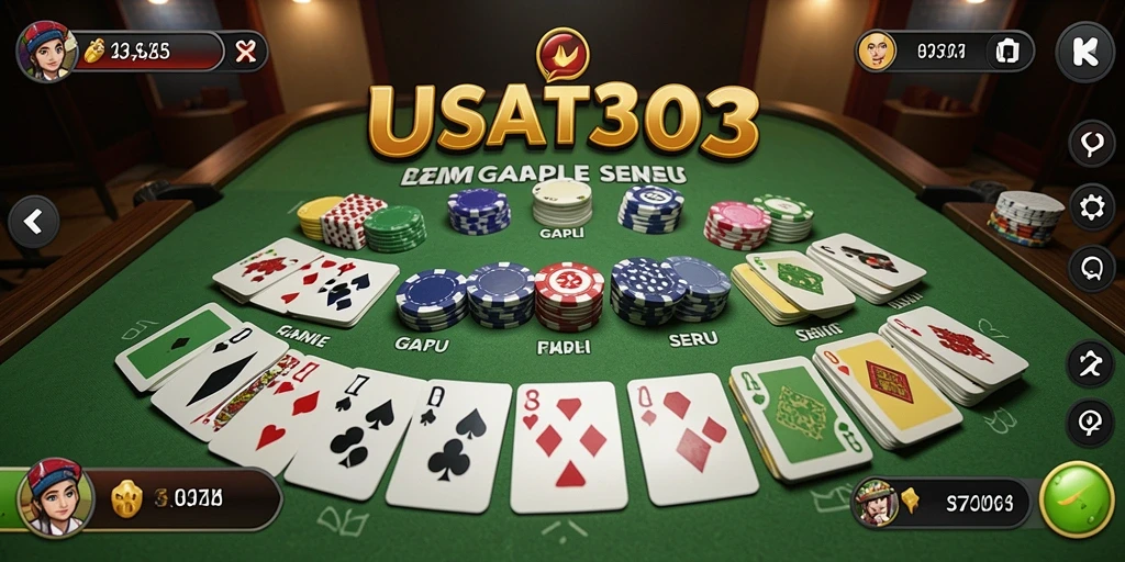 Screenshot gameplay PUSAT303 yang menampilkan keseruan permainan Gaple.
