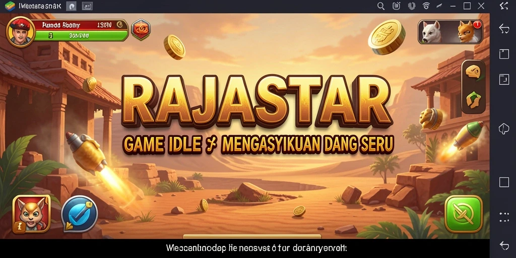 Tampilan permainan RAJASTAR dengan karakter dan sumber daya yang menarik.