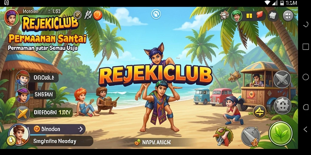 Tampilan gameplay menakjubkan dari REJEKICLUB yang penuh warna dan interaktif.
