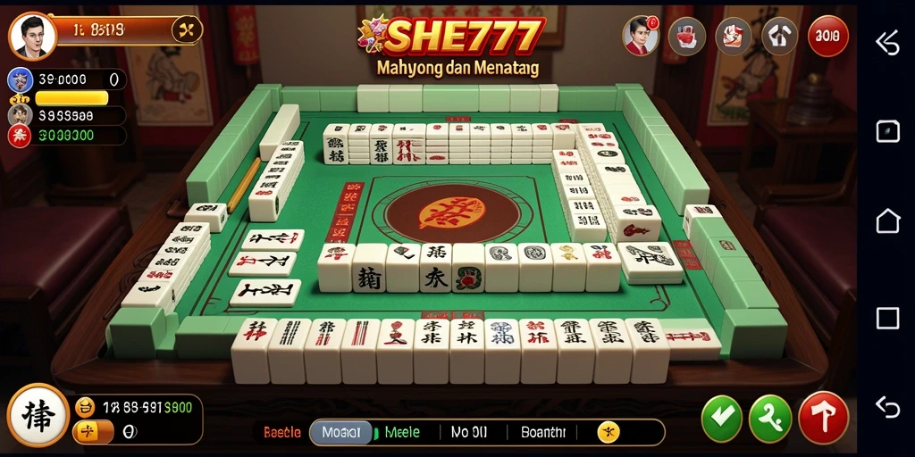 Screenshot gameplay SHE777 yang seru dan menantang di level Mahjong.