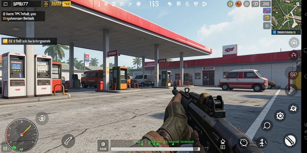 Tangkapan layar SPBU77 menampilkan aksi seru dalam gameplay TPS.