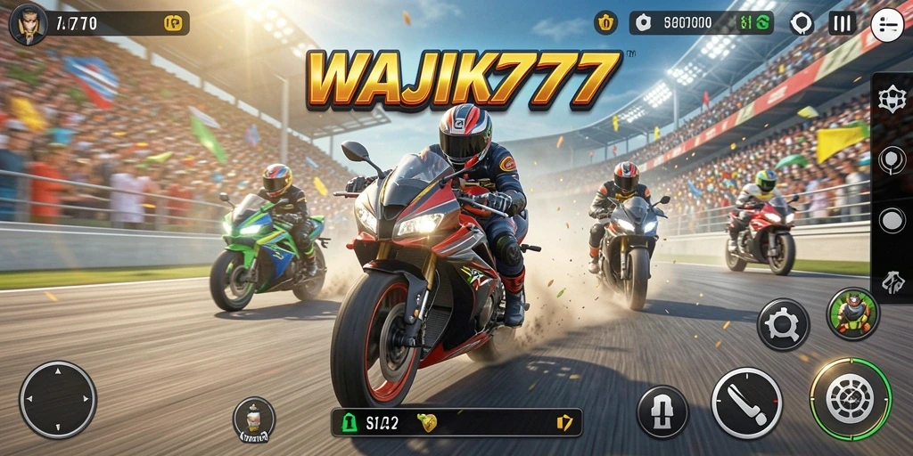 Gameplay menarik di WAJIK777 dengan balapan motor yang seru.