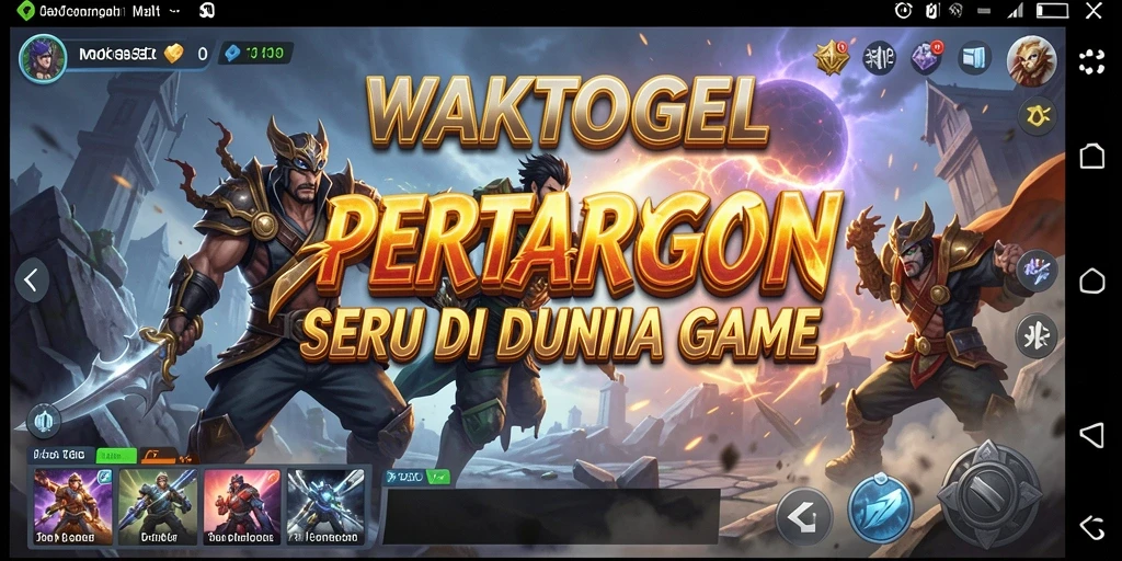 Tampilan gameplay WAKTOGEL dengan pertarungan seru antara karakter.